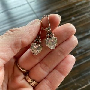Brighton Clear Crystal Heart Drop Earrings